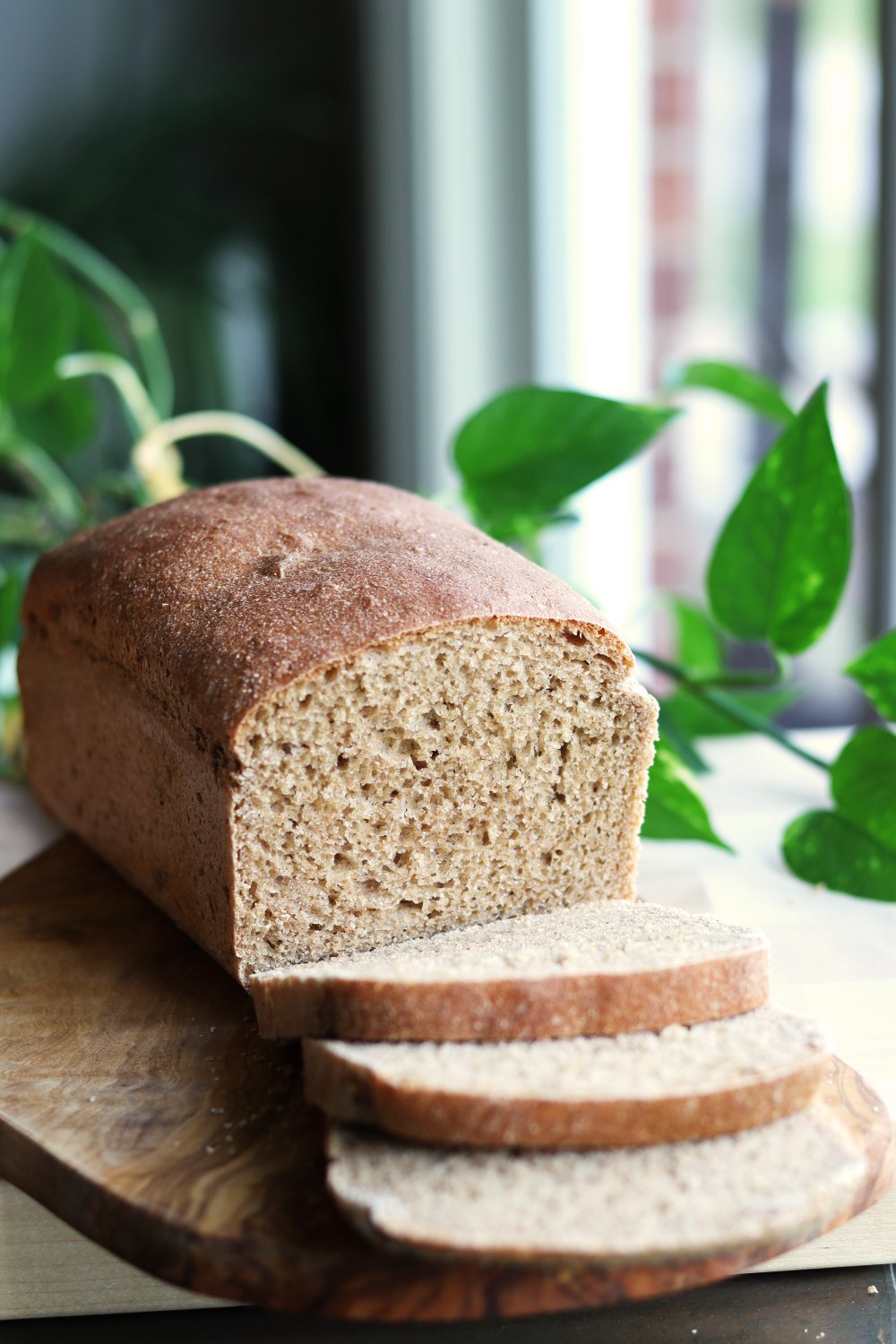 Fresh milled flour bread next to a grain mill, Grains to Greatness Bakery, London KY